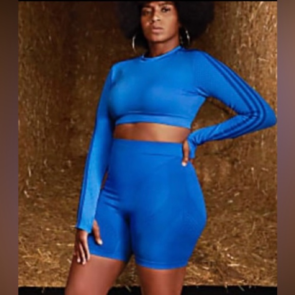 💎IVY PARK X ADIDAS NWT Blue Crop Top size large!
